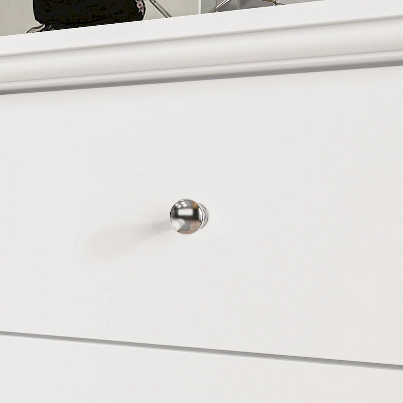 Commode de chambre à 10 tiroirs double, blanche, à rangement large