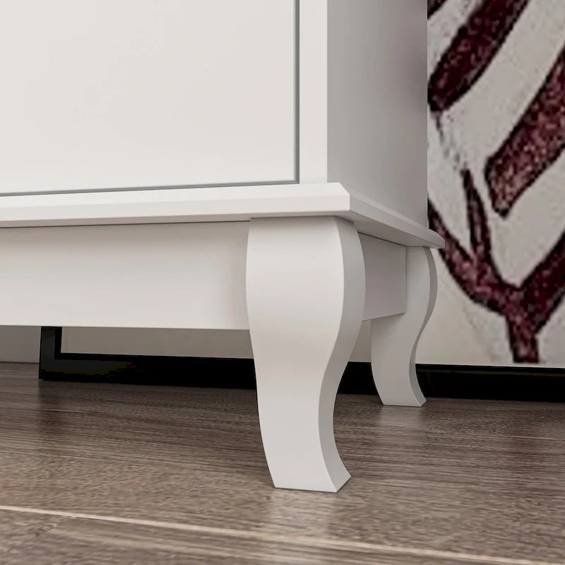 Commode de chambre à 10 tiroirs double, blanche, à rangement large