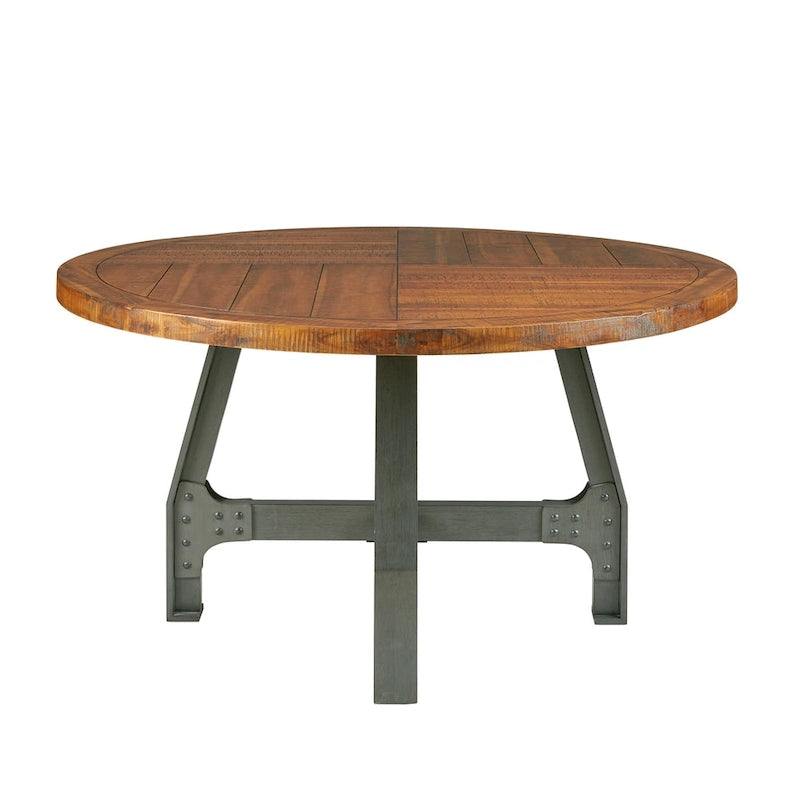 Table de salle à manger/conviviale ronde - ambre/graphite