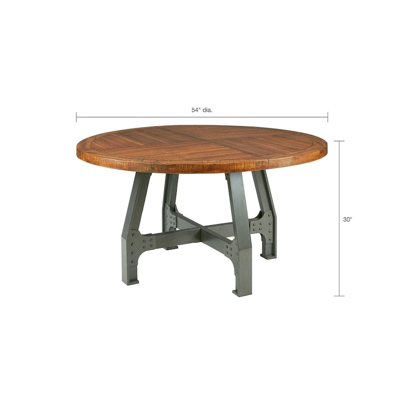 Table de salle à manger/conviviale ronde - ambre/graphite