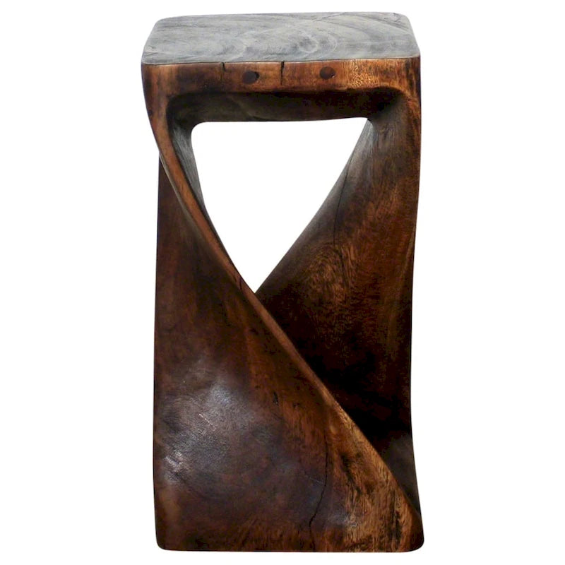 Tabouret Original Twist en Bois 10 x 10 x 18 po Huile Moka - 10 x 10 x 18