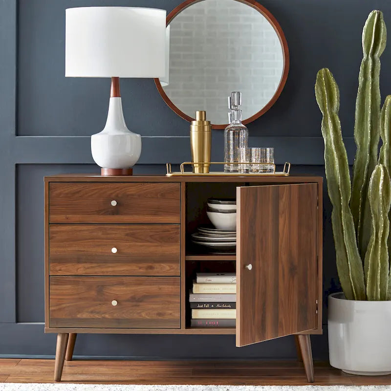 Buffet/Enfilade Moderne du Milieu du Siècle à 3 Tiroirs