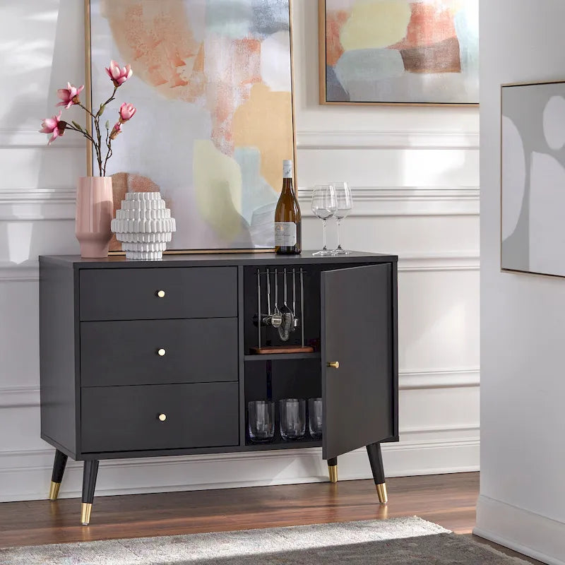 Buffet/Enfilade Moderne du Milieu du Siècle à 3 Tiroirs