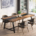Table de salle à manger pour 8 personnes, table de cuisine rectangulaire en bois de 180 cm