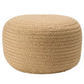 Pouf/Repose-pieds rond en polyester, intérieur/extérieur - 45 x 45 x 30 cm