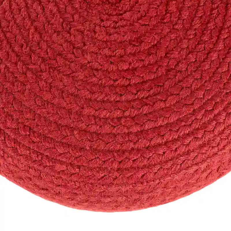 Pouf/Repose-pieds rond en polyester, intérieur/extérieur - 45 x 45 x 30 cm