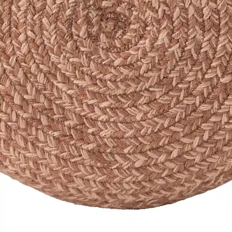 Pouf/Repose-pieds rond en polyester, intérieur/extérieur - 45 x 45 x 30 cm