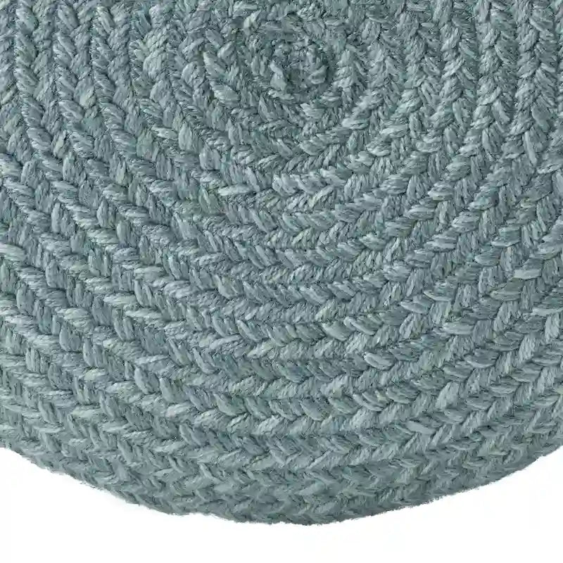 Pouf/Repose-pieds rond en polyester, intérieur/extérieur - 45 x 45 x 30 cm