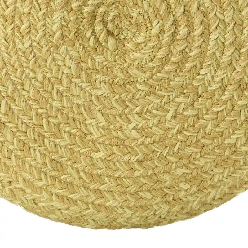 Pouf/Repose-pieds rond en polyester, intérieur/extérieur - 45 x 45 x 30 cm