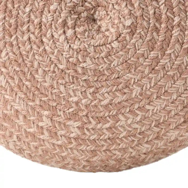 Pouf/Repose-pieds rond en polyester, intérieur/extérieur - 45 x 45 x 30 cm