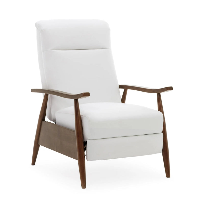 Fauteuil inclinable en bois rembourré avec dossier à pousser