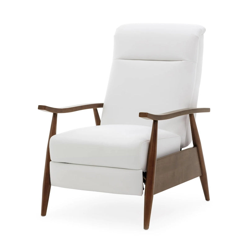 Fauteuil inclinable en bois rembourré avec dossier à pousser