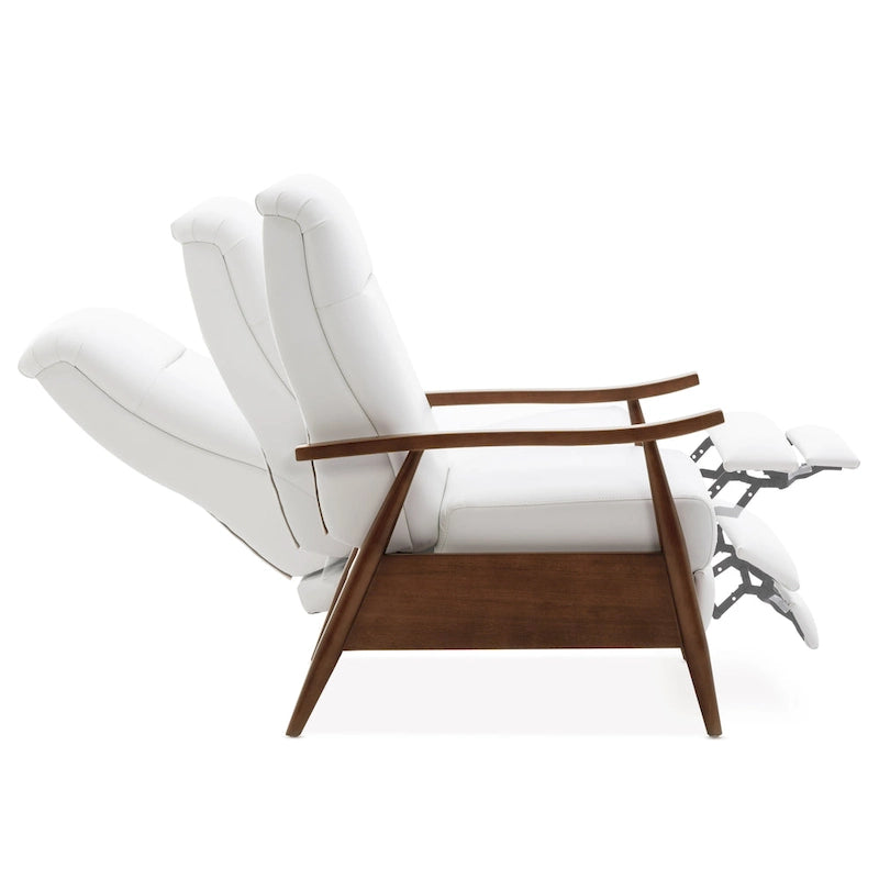 Fauteuil inclinable en bois rembourré avec dossier à pousser