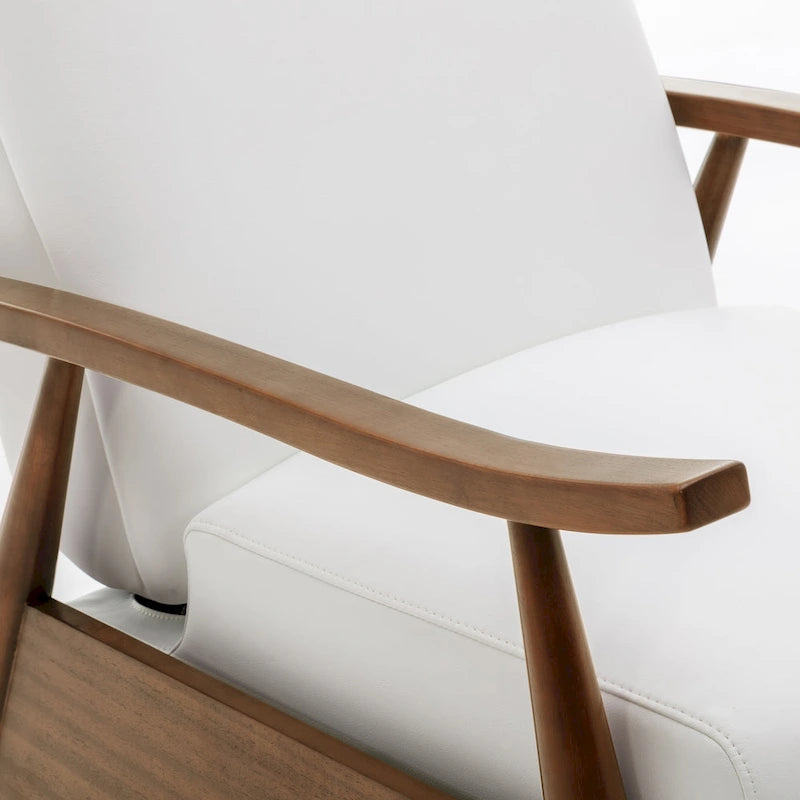 Fauteuil inclinable en bois rembourré avec dossier à pousser