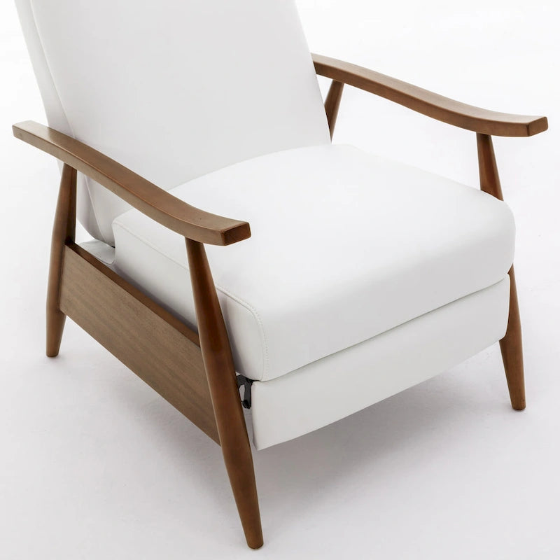 Fauteuil inclinable en bois rembourré avec dossier à pousser
