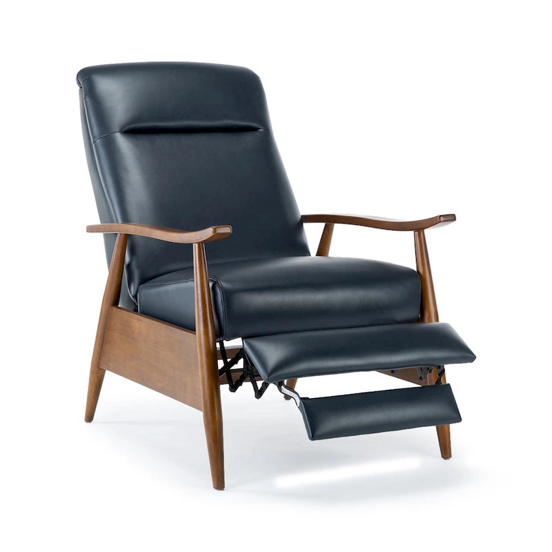 Fauteuil inclinable en bois rembourré avec dossier à pousser