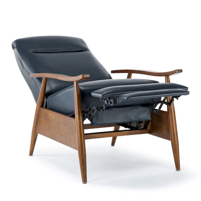 Fauteuil inclinable en bois rembourré avec dossier à pousser