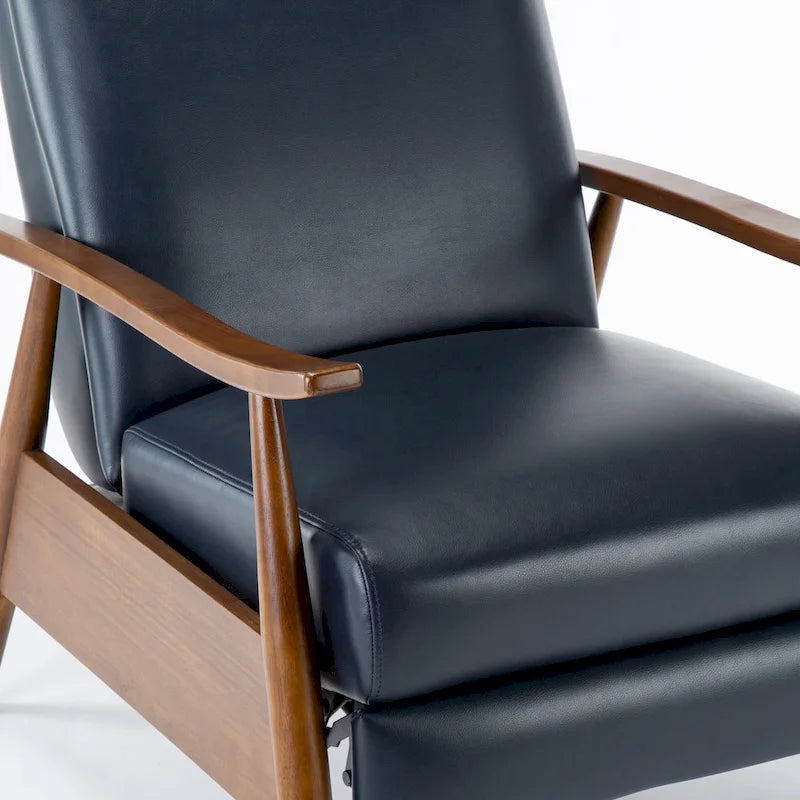 Fauteuil inclinable en bois rembourré avec dossier à pousser