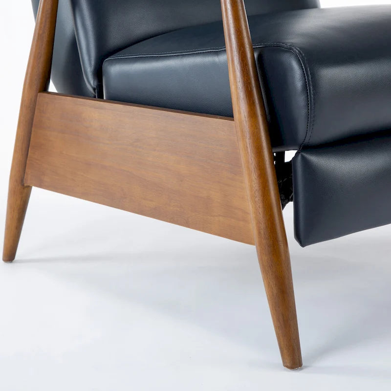 Fauteuil inclinable en bois rembourré avec dossier à pousser
