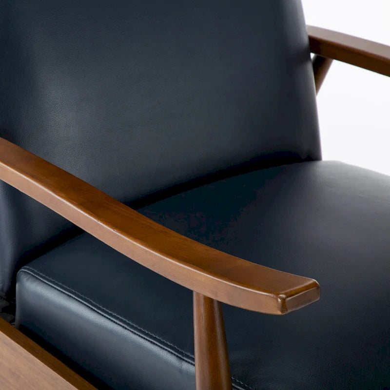 Fauteuil inclinable en bois rembourré avec dossier à pousser