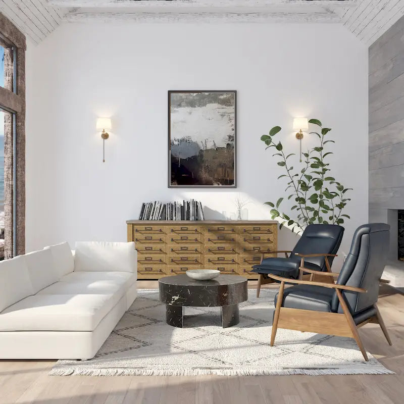 Fauteuil inclinable en bois rembourré avec dossier à pousser