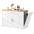 Meuble de Rangement pour Îlot de Cuisine Roulant de 53 Pouces Chariot de Cuisine Mobile Portable