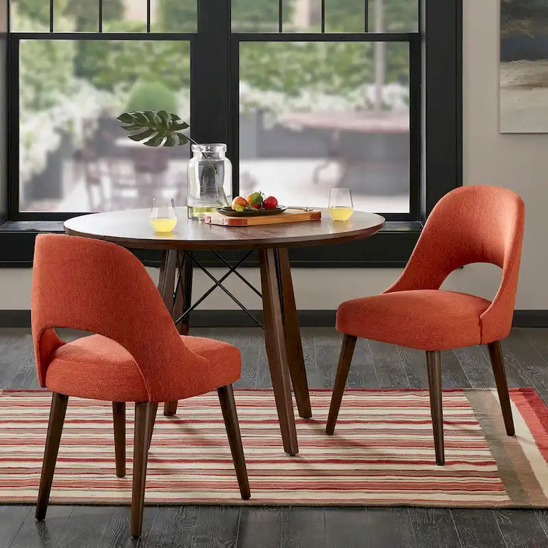 Chaises de salle à manger capitonnées avec dossier ajouré (lot de 2)