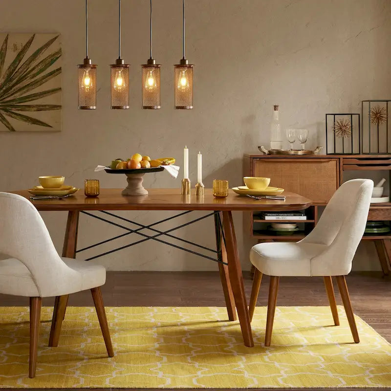 Chaises de salle à manger capitonnées avec dossier ajouré (lot de 2)