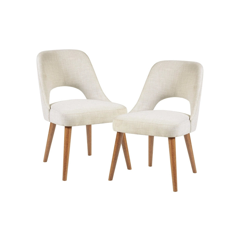 Chaises de salle à manger capitonnées avec dossier ajouré (lot de 2)