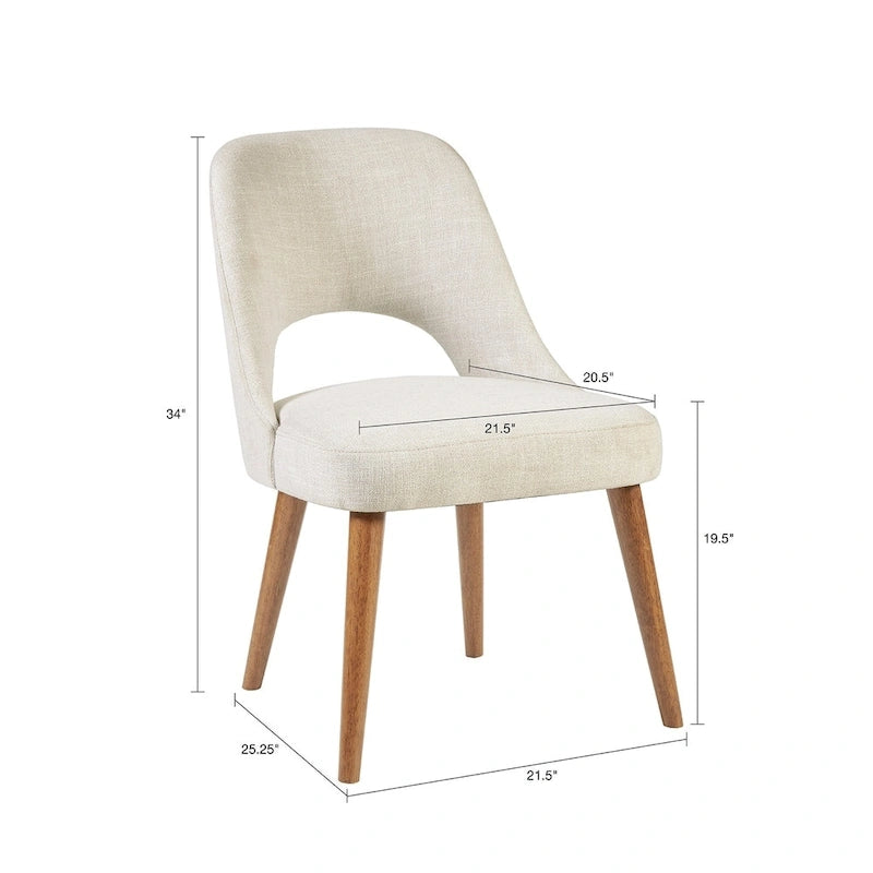 Chaises de salle à manger capitonnées avec dossier ajouré (lot de 2)