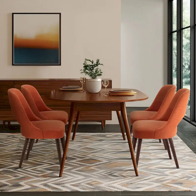 Chaises de salle à manger capitonnées avec dossier ajouré (lot de 2)