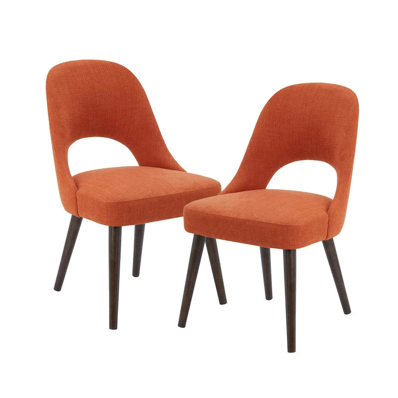Chaises de salle à manger capitonnées avec dossier ajouré (lot de 2)