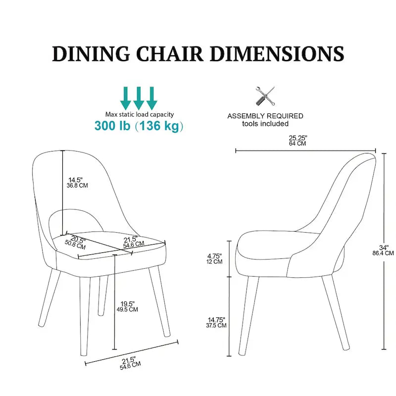 Chaises de salle à manger capitonnées avec dossier ajouré (lot de 2)