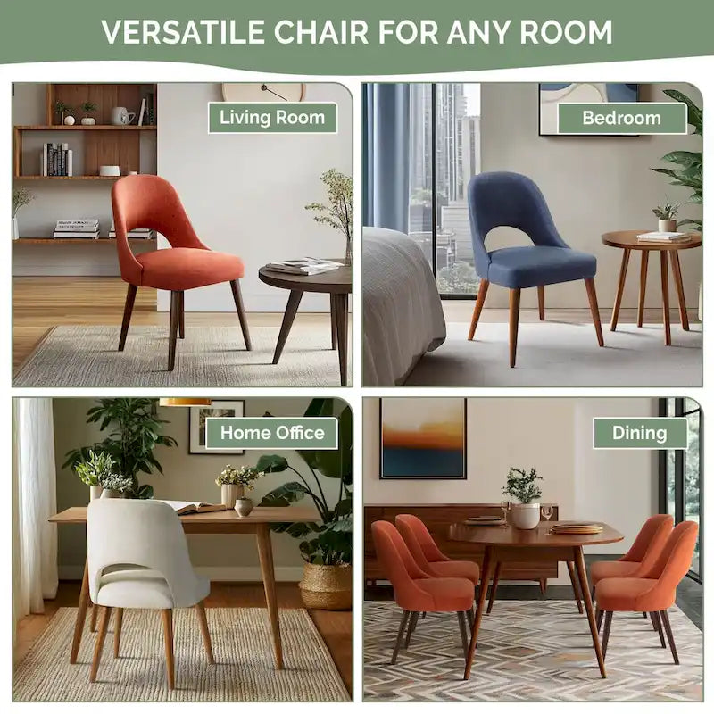 Chaises de salle à manger capitonnées avec dossier ajouré (lot de 2)