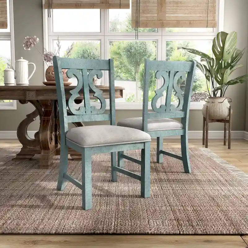 Chaises de salle à manger rustiques en bois (lot de 2)