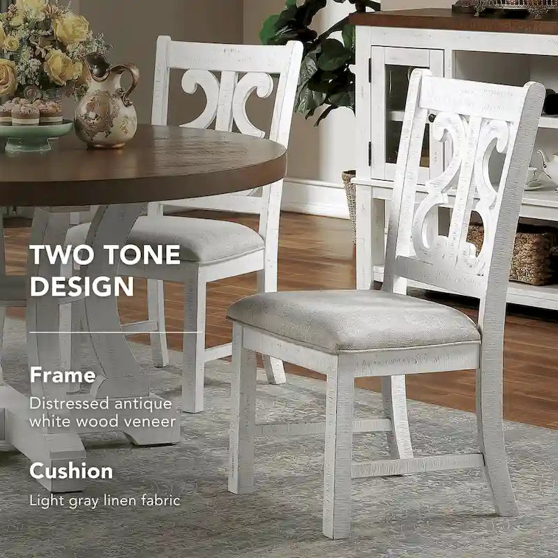 Chaises de salle à manger rustiques en bois (lot de 2)
