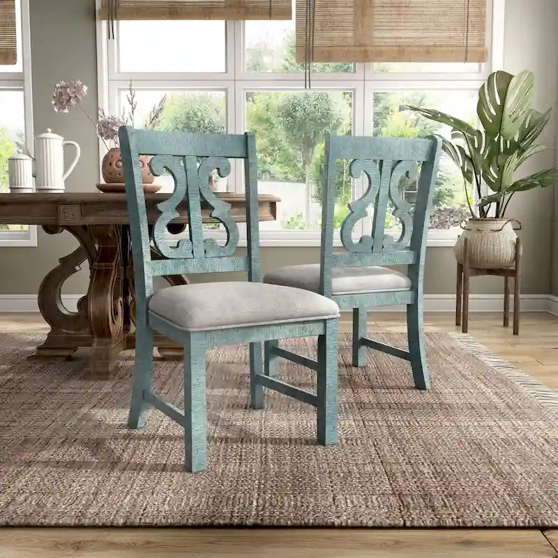 Chaises de salle à manger rustiques en bois (lot de 2)