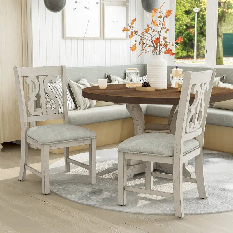 Chaises de salle à manger rustiques en bois (lot de 2)