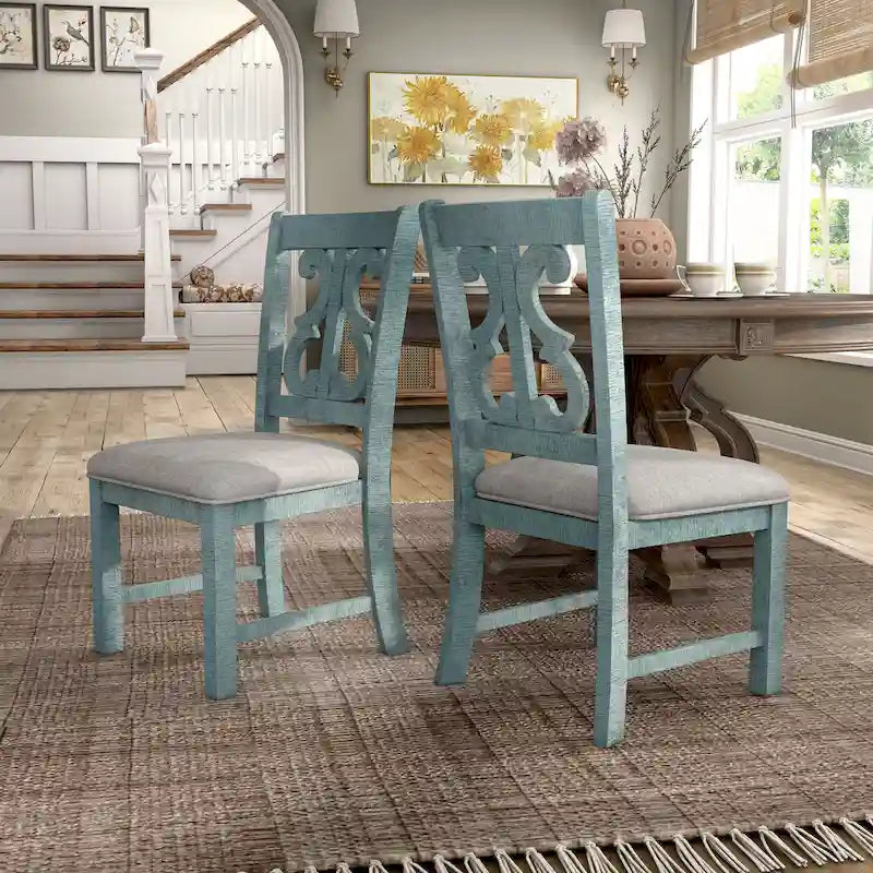 Chaises de salle à manger rustiques en bois (lot de 2)