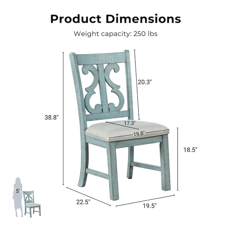 Chaises de salle à manger rustiques en bois (lot de 2)