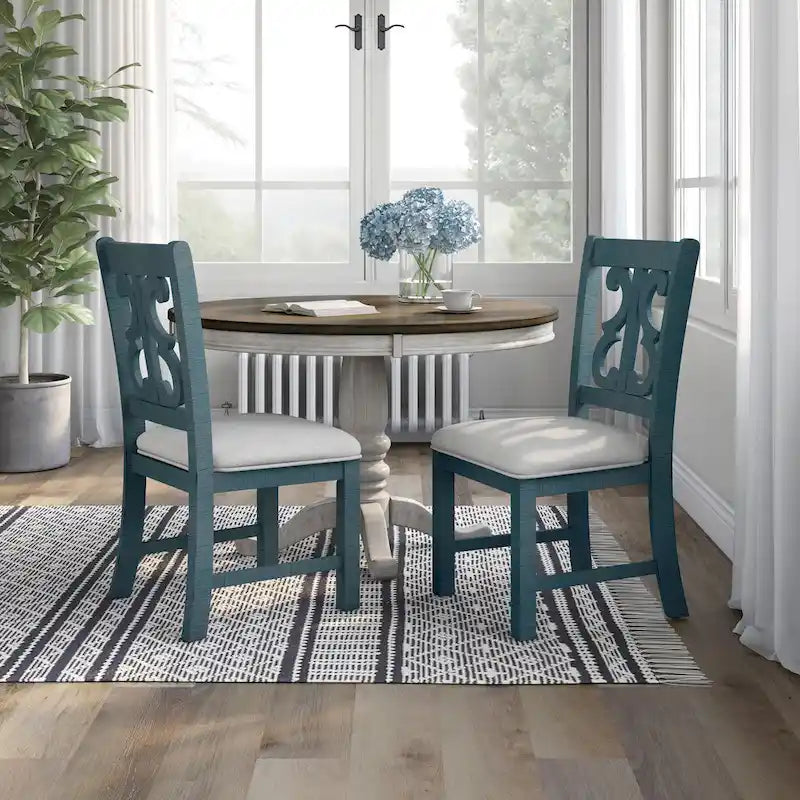 Chaises de salle à manger rustiques en bois (lot de 2)