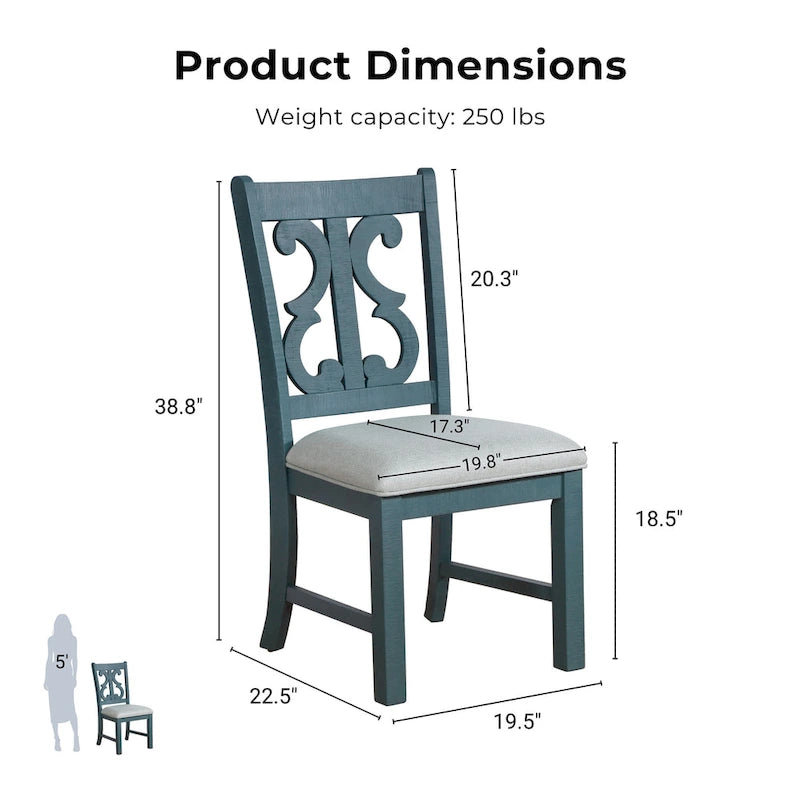 Chaises de salle à manger rustiques en bois (lot de 2)