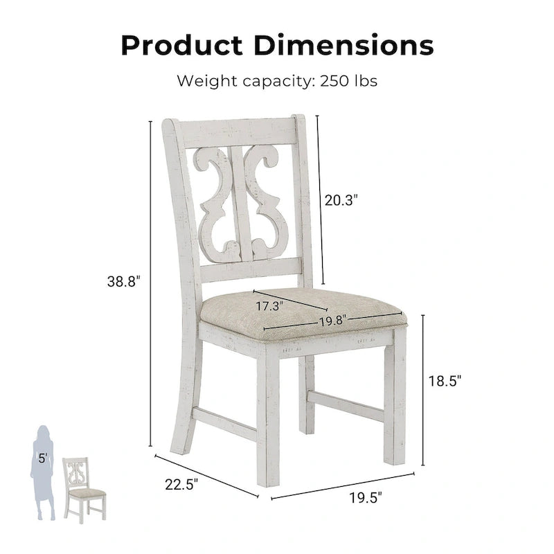 Chaises de salle à manger rustiques en bois (lot de 2)