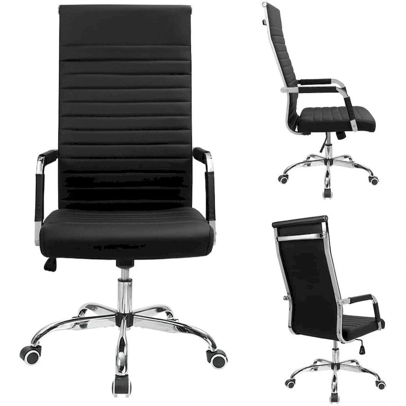 Chaise de bureau nervurée, chaise de conférence à dossier haut