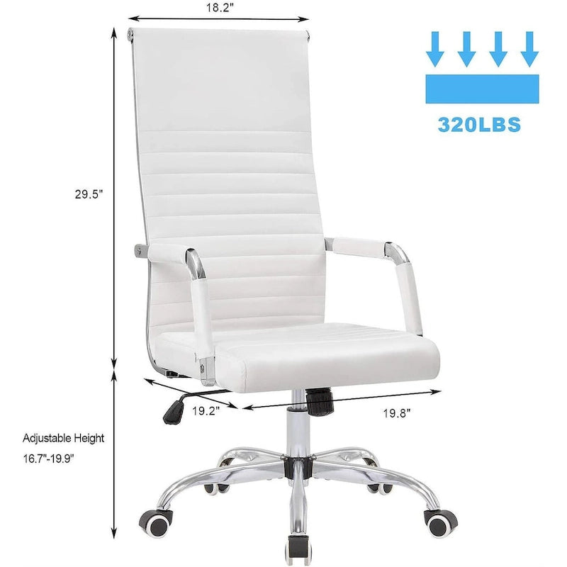 Chaise de bureau nervurée, chaise de conférence à dossier haut