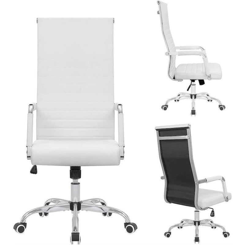 Chaise de bureau nervurée, chaise de conférence à dossier haut