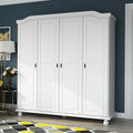 Armoire 4 portes en bois massif avec portes en bois massif ou portes miroir