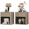 Lot de 2 tables de chevet avec 1 tiroir et rangement ouvert