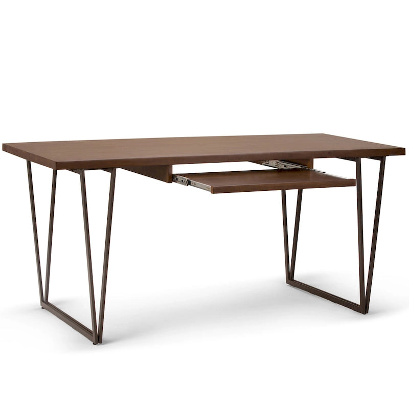 BUREAU DE PRÉSIDENT En Bois Massif, Style Industriel Moderne, 168 cm de Large, Brun Vieilli Naturel