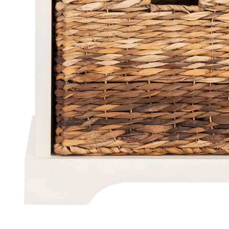 Banc coffre de rangement tissé marron - 33.5 x 16.1 x 19.9 - 34Lx16Px20H